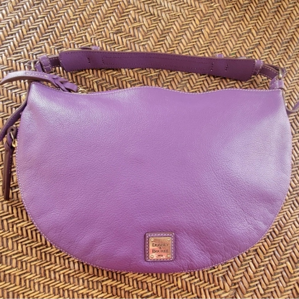 Dooney & Bourke Purple Leather Luna Shoulder Bag